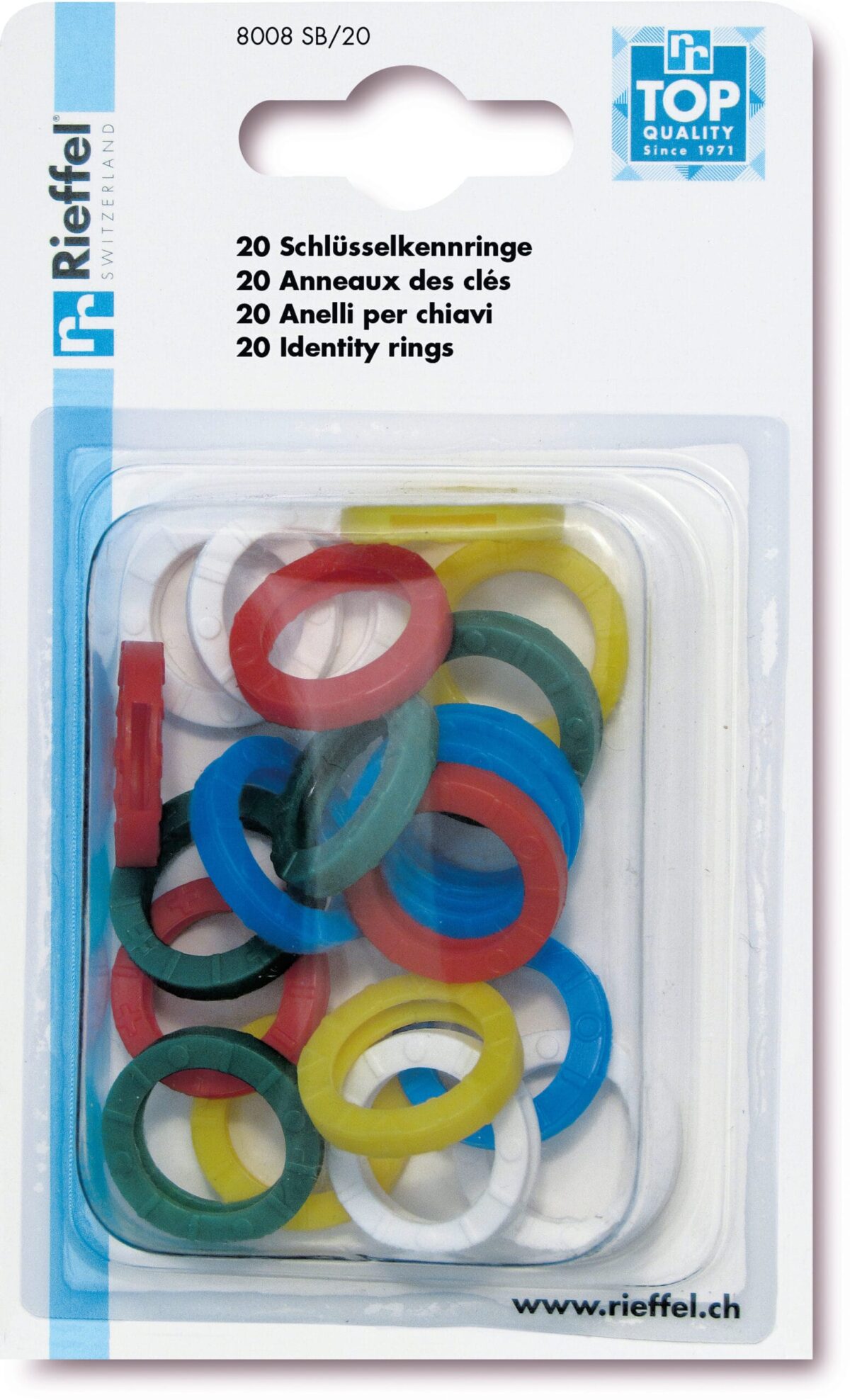 RIEFFEL SWITZERLAND Schlüsselkennringe 8008 SB/20 ass. 20 Stück – Hochwertig & günstig bei ShopDeca