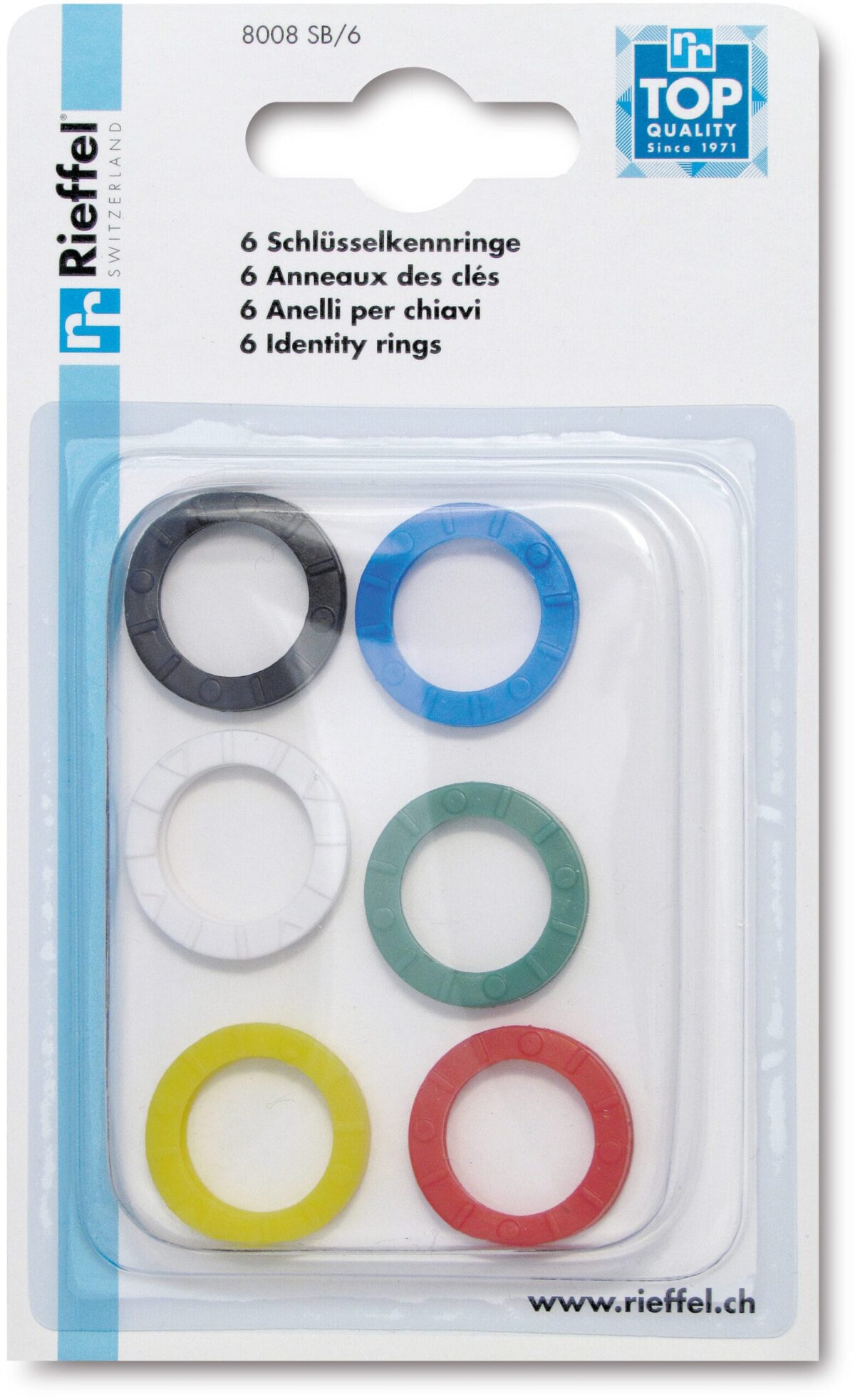 RIEFFEL SWITZERLAND Schlüsselkennringe 8008 SB/6 ass. 6 Stück – Hochwertig & günstig bei ShopDeca