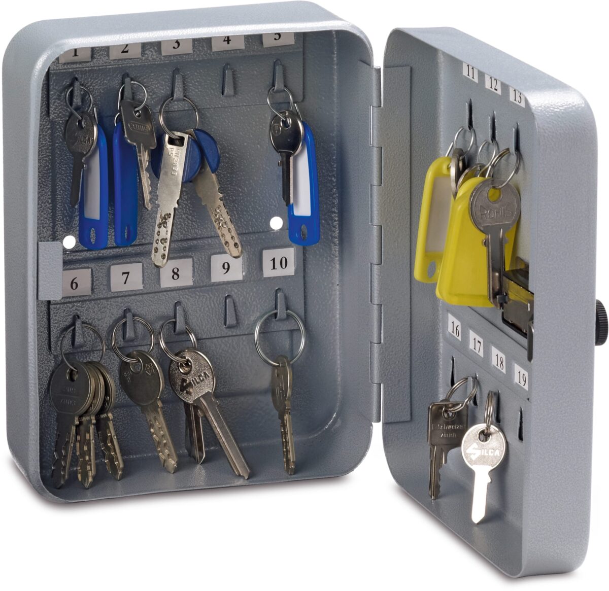 RIEFFEL SWITZERLAND Schlüsselkasten VT silber VT-SK 20 Z SILBER 20×16×8cm, 20 Haken – Hochwertig & günstig bei ShopDeca