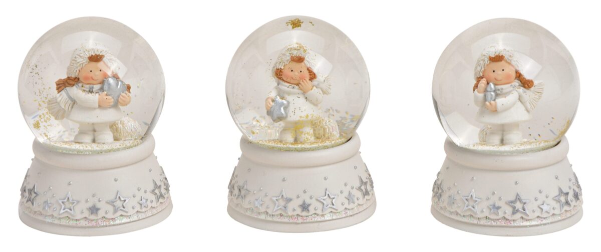 ROOST Schneekugel Winterkind 10030162 Poly, Glas, weiss 7x9x7cm – Hochwertig & günstig bei ShopDeca