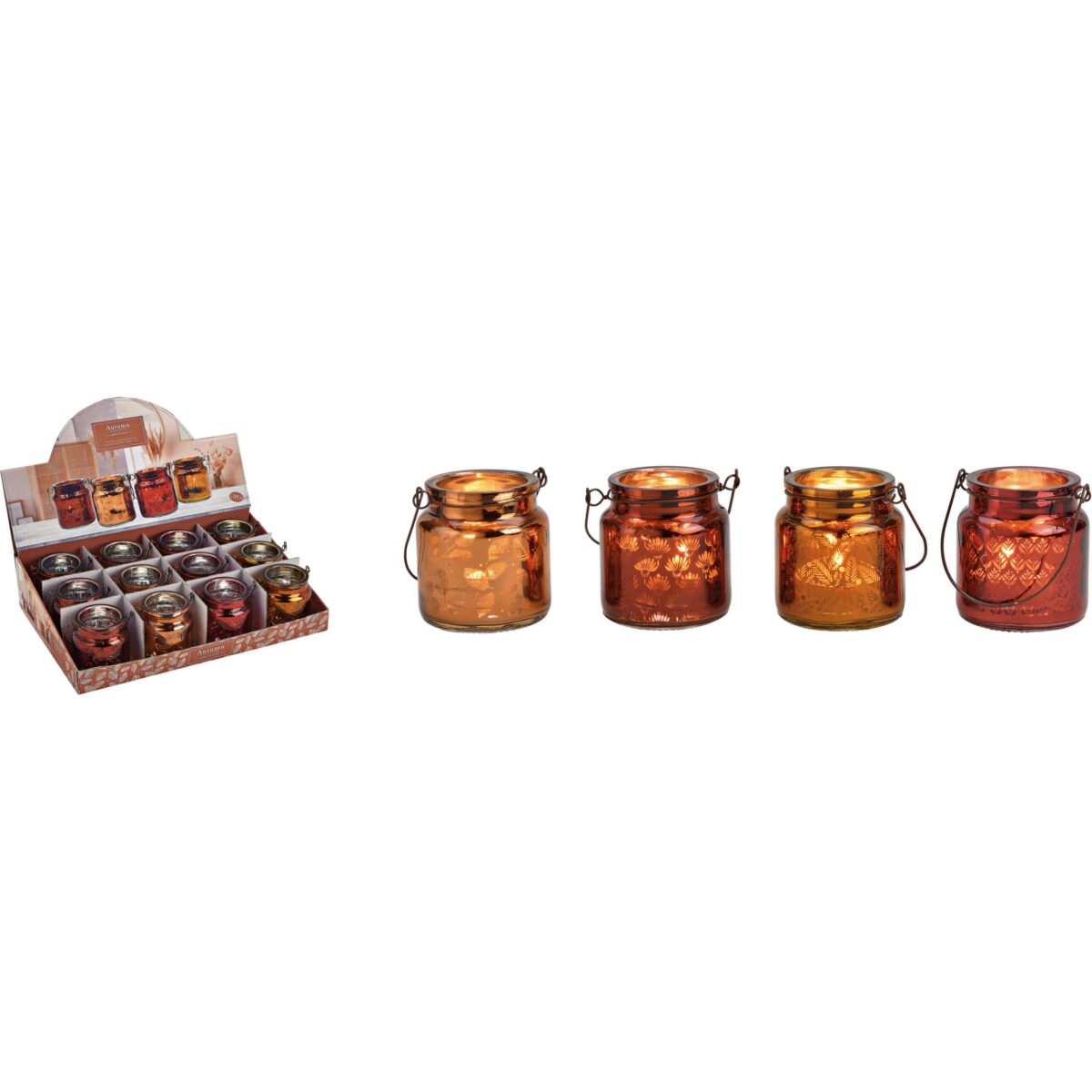 ROOST Windlicht Herbstblatt 6x7cm 10031285 braun assortiert, Glas – Hochwertig & günstig bei ShopDeca