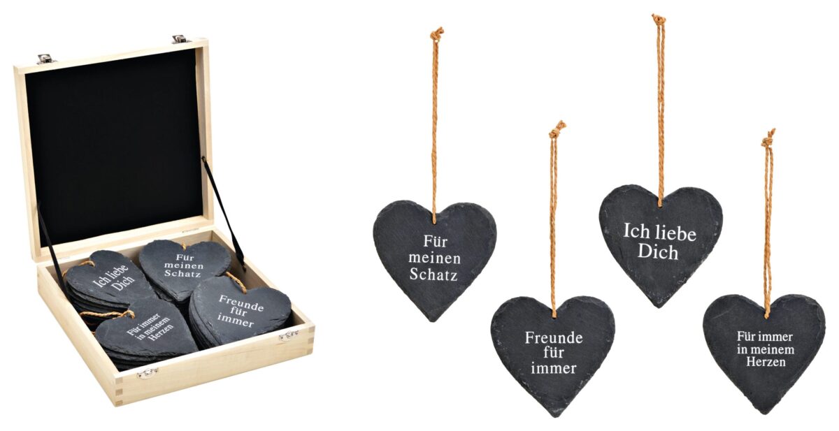 ROOST Herz aus Schiefer 10032873 mit Sprüchen, ass. 12x12cm – Hochwertig & günstig bei ShopDeca
