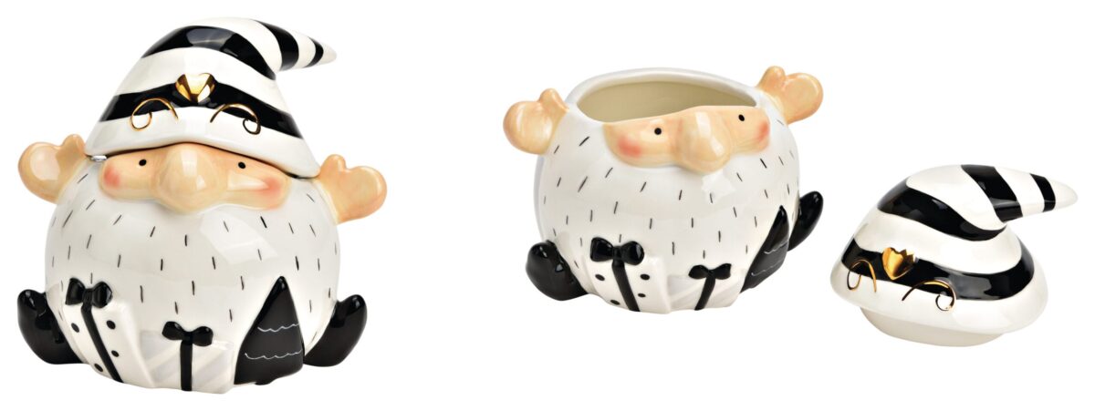 ROOST Dose Nikolaus Keramik 10033445 weiss, schwarz 17x16x14cm – Hochwertig & günstig bei ShopDeca