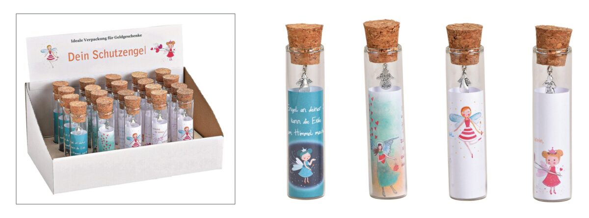 ROOST Glasflasche Schutzengel 10040929 2x14x2cm 4 ass. – Hochwertig & günstig bei ShopDeca