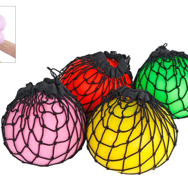 ROOST Riesen Squeezeball 621223 Neon, im Netz, 6 ass. 13cm