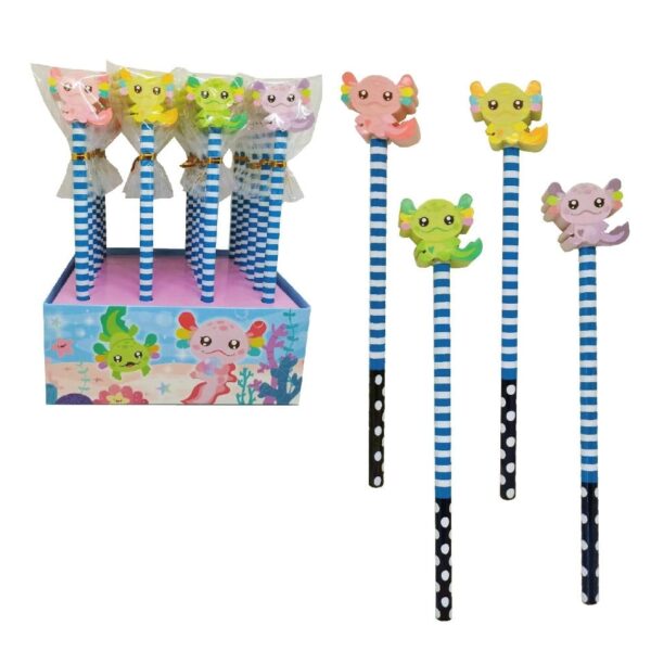 ROOST Bleistift mit Radierer AXRE-001 Axolotl, assortiert