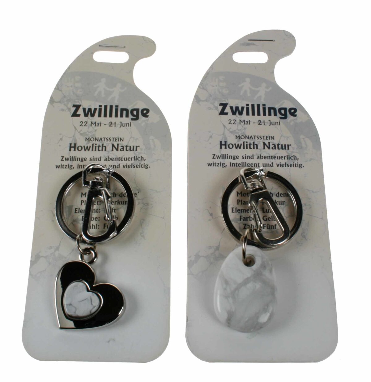 ROOST Schlüsselanhänger Zwilling G263 Howlith natur 2 Motive ass. – Hochwertig & günstig bei ShopDeca