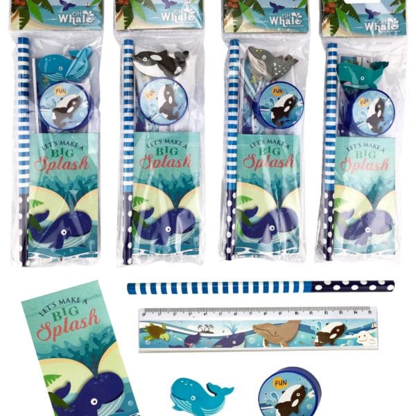 ROOST Schreibset 5-teilig OWOPP5-001 On Whale 4 ass.