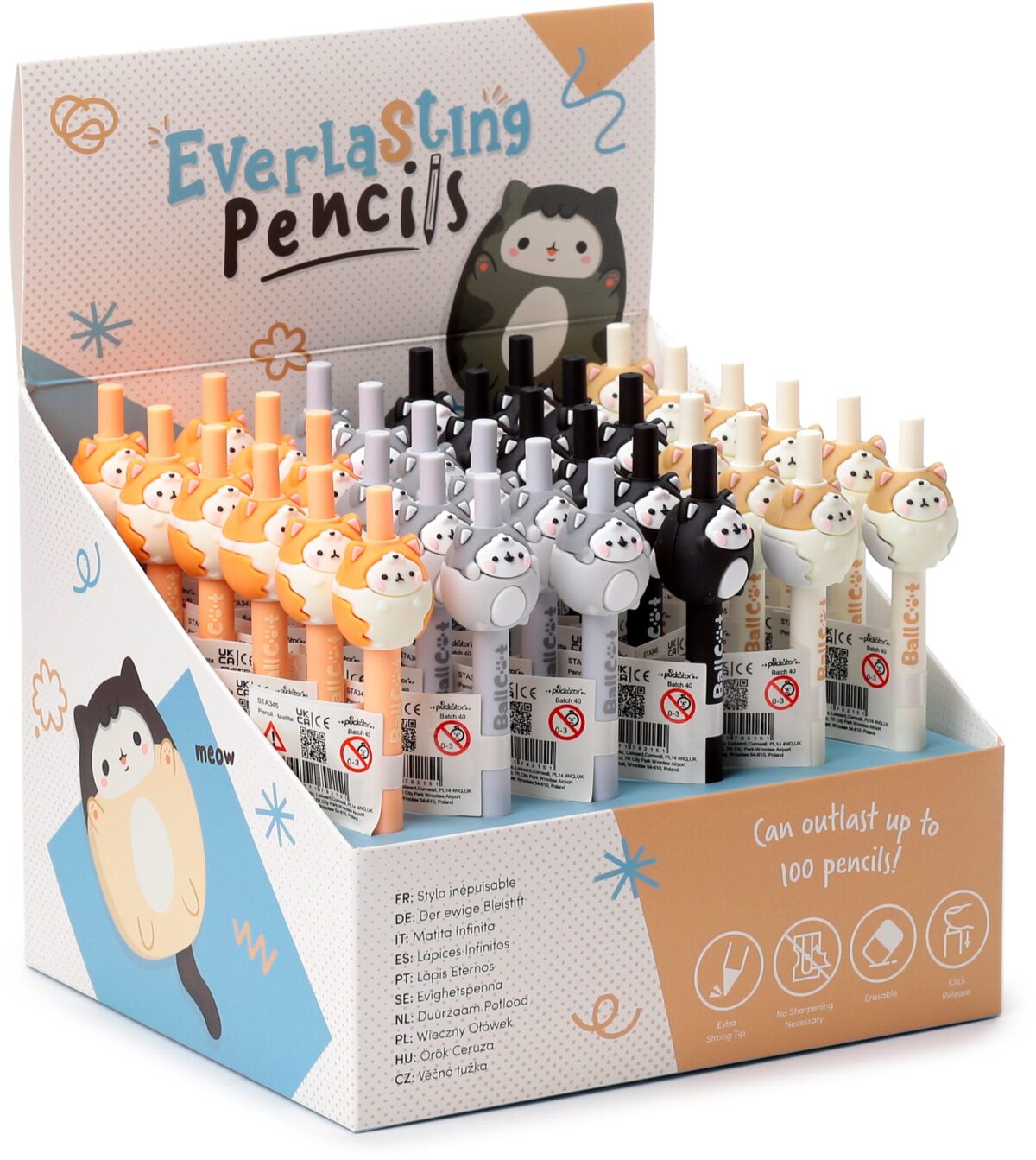 ROOST Bleistift niedliche Katze STA345 4 assortiert – Hochwertig & günstig bei ShopDeca
