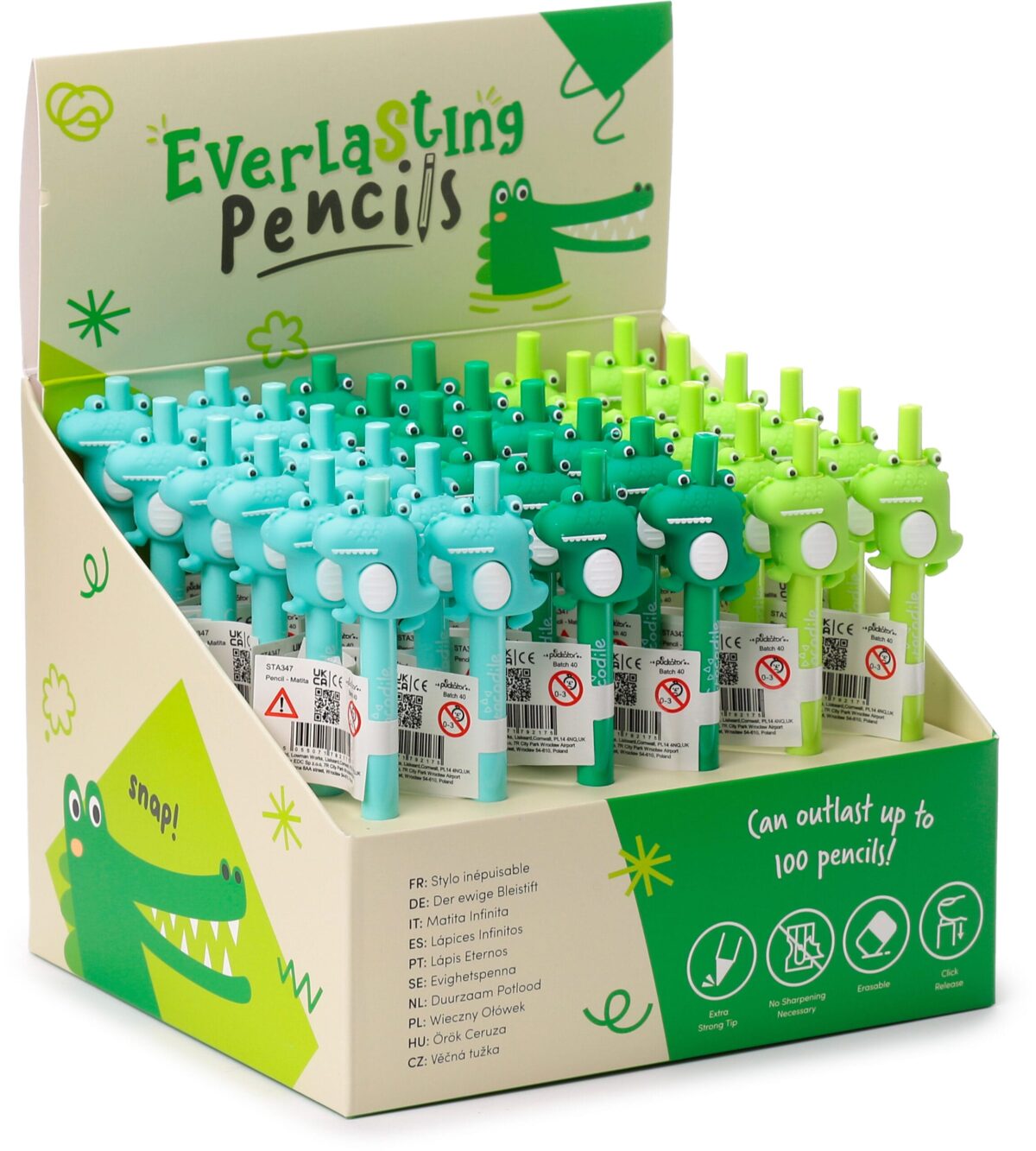 ROOST Bleistift Krokodil STA347 3 assortiert – Hochwertig & günstig bei ShopDeca