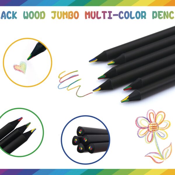 ROOST Farbstift dick TSKY-C02 4-farbig, 3-eckig black