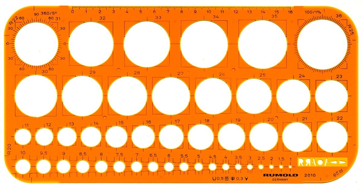 RUMOLD Kreisschablone 1-36mm 2010 orange/transp. – Hochwertig & günstig bei ShopDeca