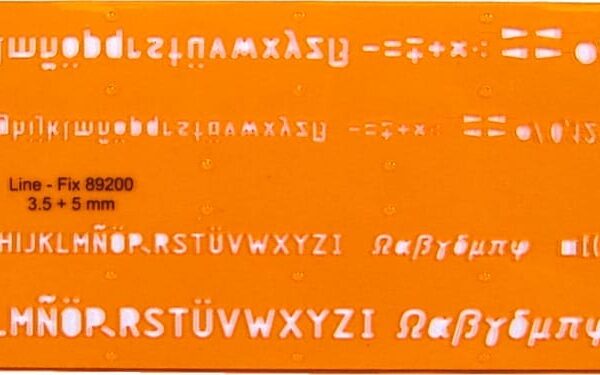 RUMOLD Fineliner-Schriftschablone 89200 Schrift 3,5 und 5 mm