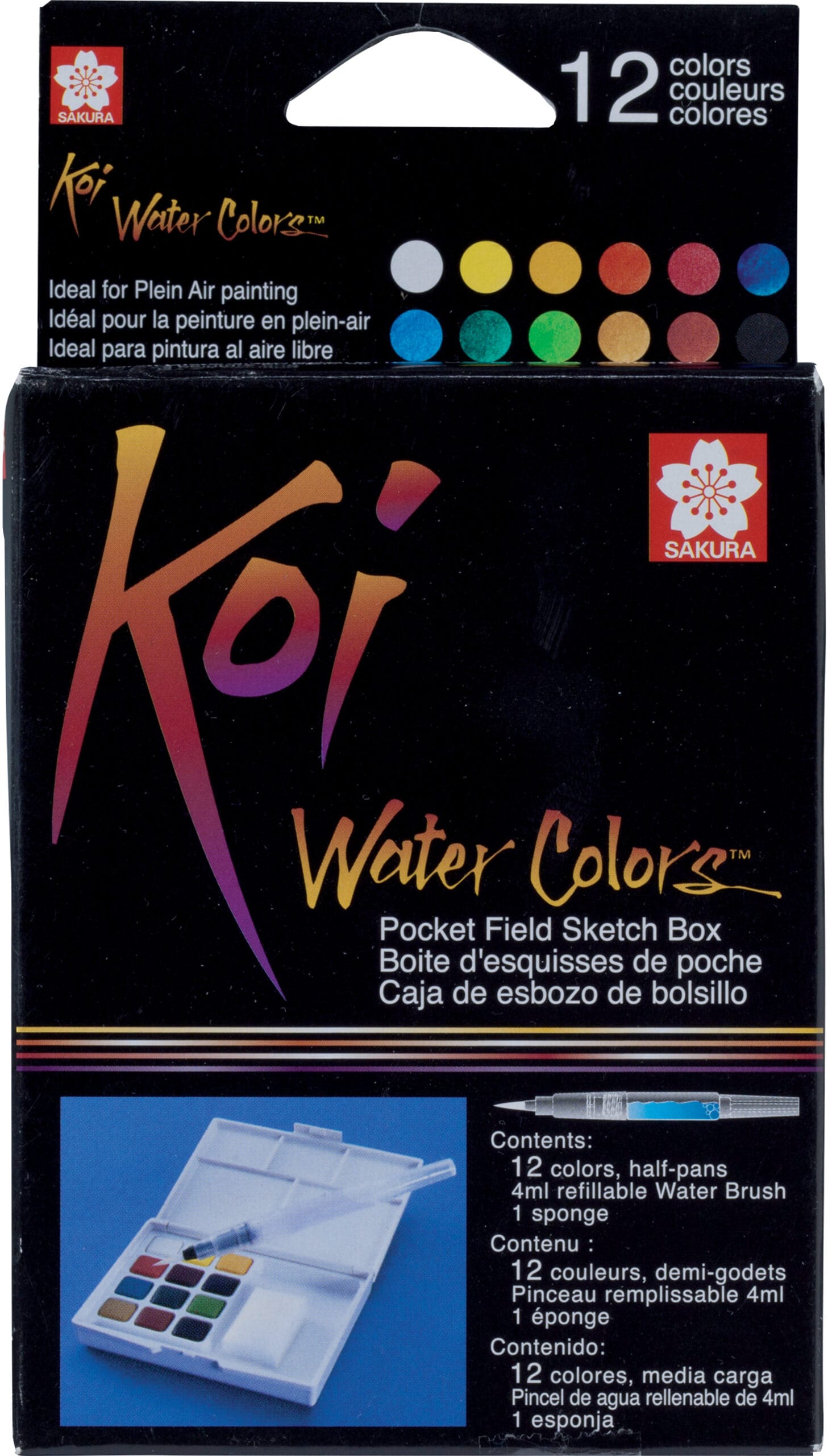 SAKURA-XNCW12H-0084511383821 SAKURA Aquarellfarbe Koi Pocket Field XNCW12H Sketchbox 12 Farben – Hochwertig & günstig bei ShopDeca