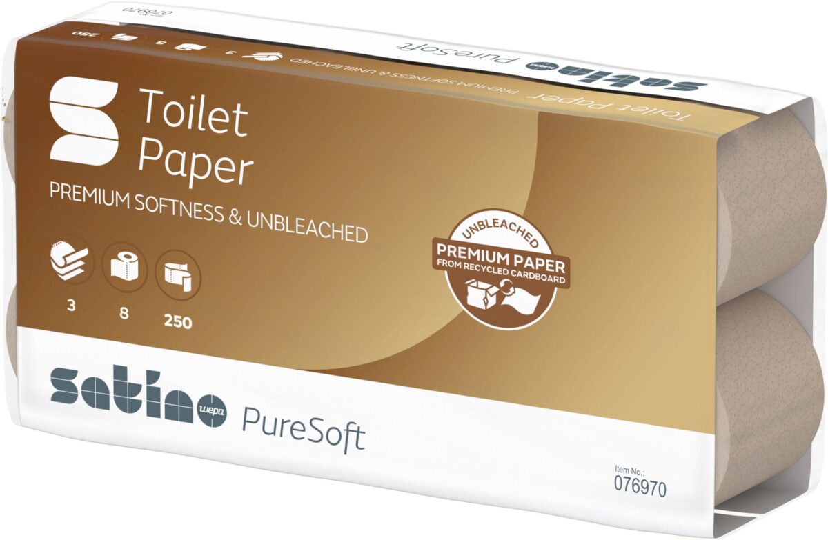 SATINO Toilettenpapier PureSoft 628528 3-lagig, 8 Rollen à 250 Blatt – Hochwertig & günstig bei ShopDeca