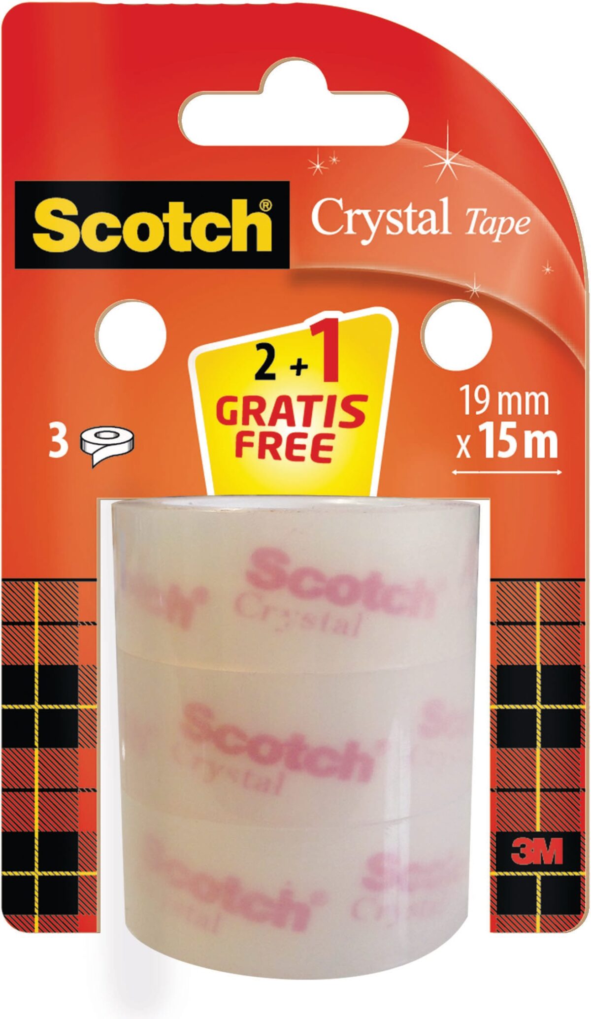SCOTCH Klebeband Crystal 19mmx15m 6-1915R2N+1 2 Rollen + 1 gratis – Hochwertig & günstig bei ShopDeca