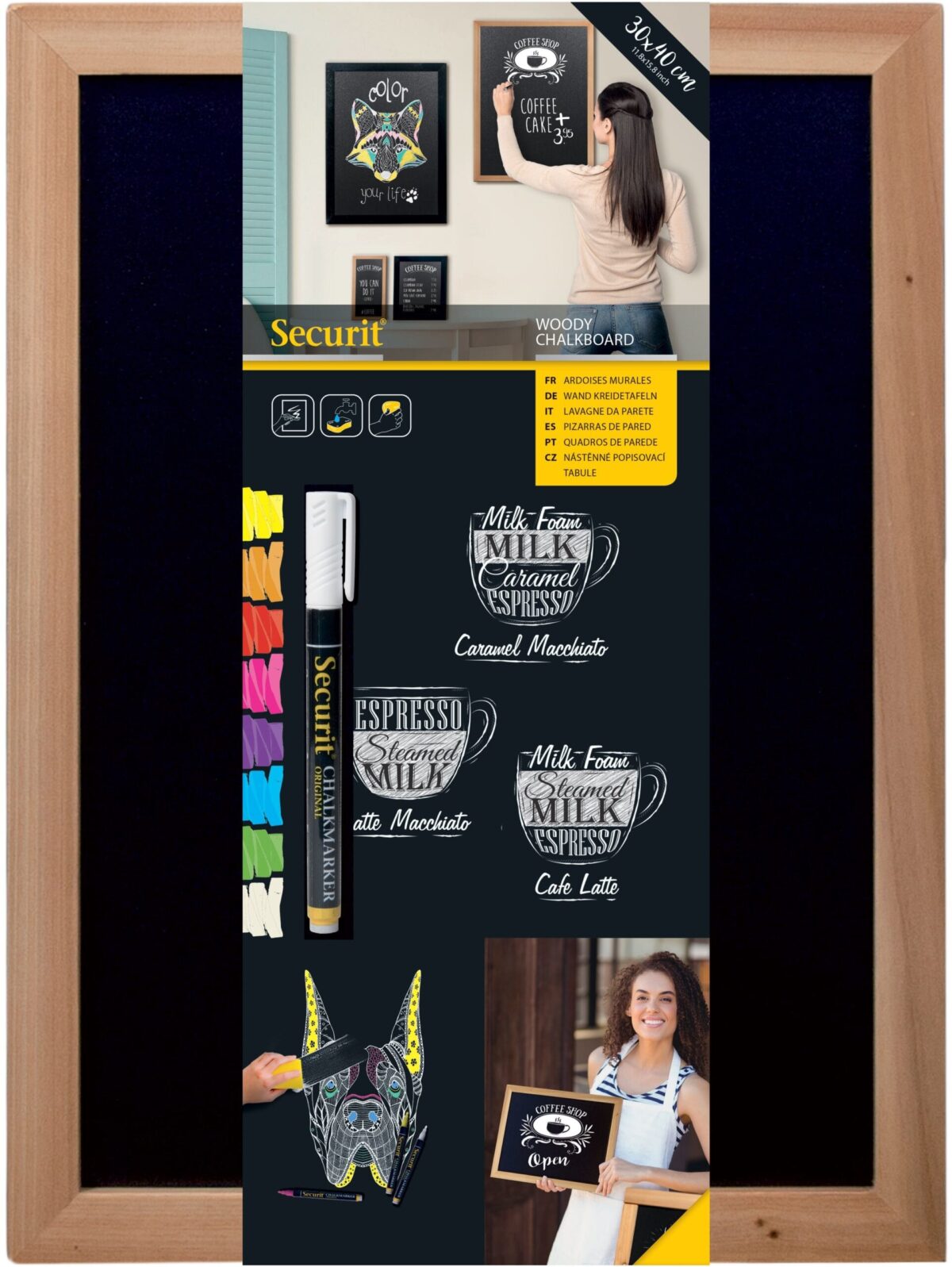SECURIT Kreidetafel WOODY WBW-TE-30-40 teak 40x30x1cm – Hochwertig & günstig bei ShopDeca