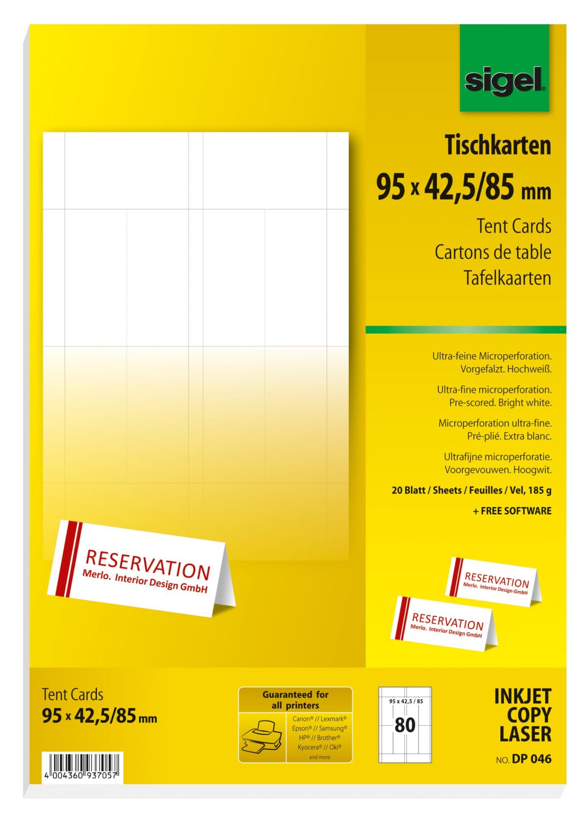 SIGEL Tischkarten 94x42mm DP046 weiss, 185g 80 Stück – Hochwertig & günstig bei ShopDeca