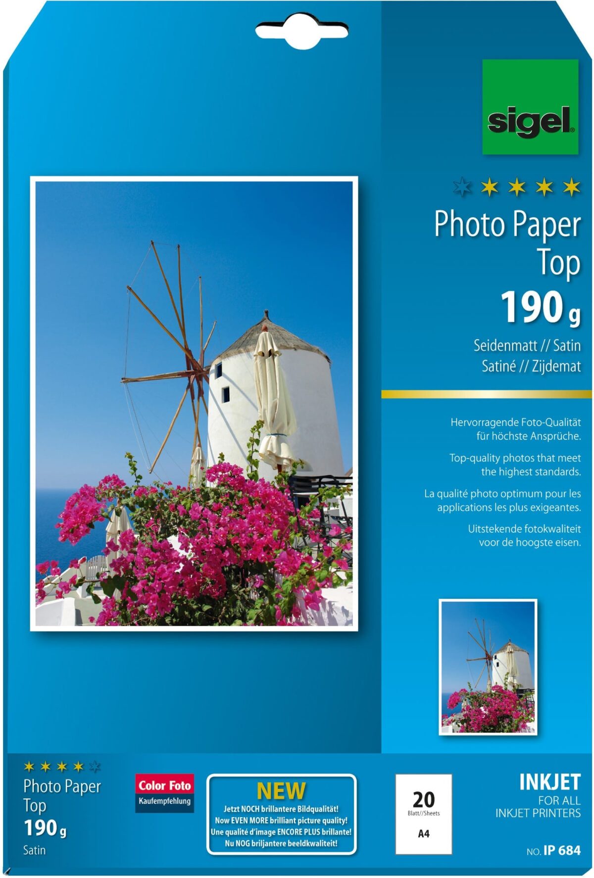 SIGEL InkJet Fotopapier A4 IP684 190g,matt, weiss 20 Blatt – Hochwertig & günstig bei ShopDeca