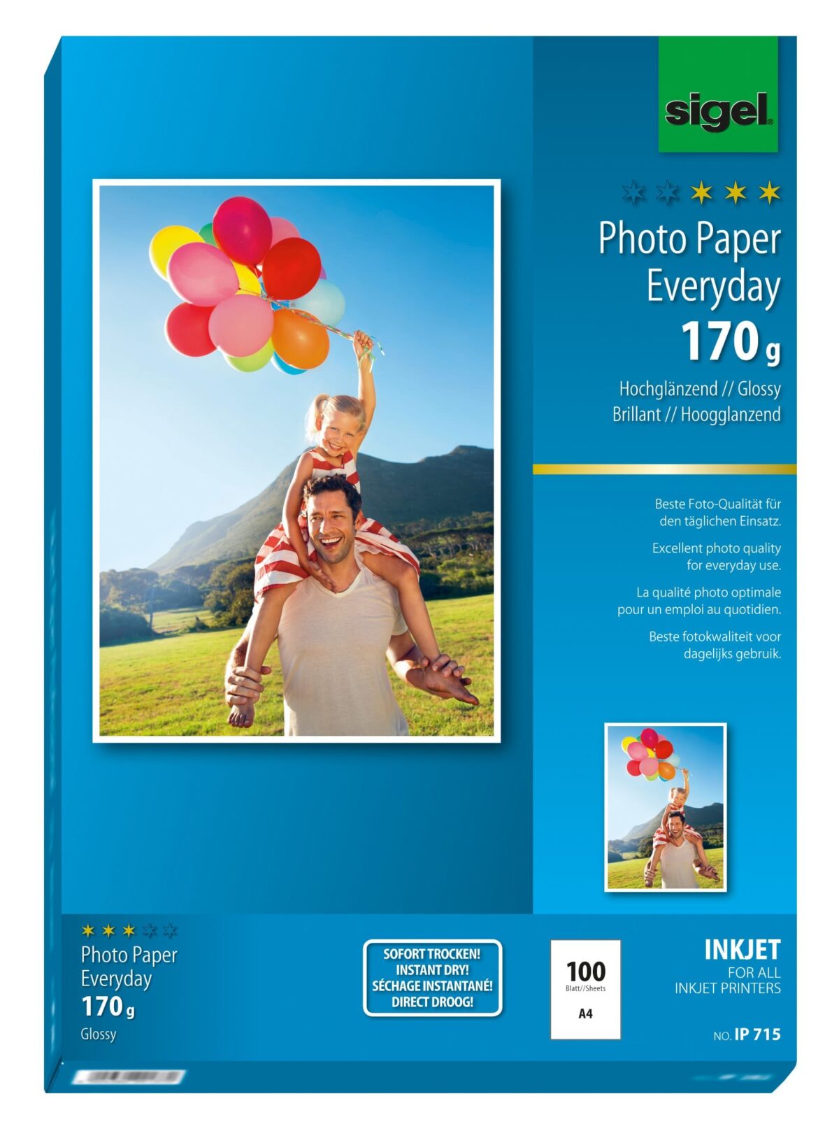SIGEL InkJet Photo Paper Everyday A4 IP715 170g glossy 100 Blatt – Hochwertig & günstig bei ShopDeca