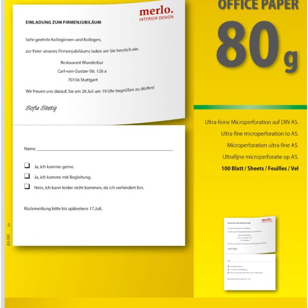 SIGEL Spezialpapier A4 LP202 weiss, 200 Stk.A5 / 100 Bl.