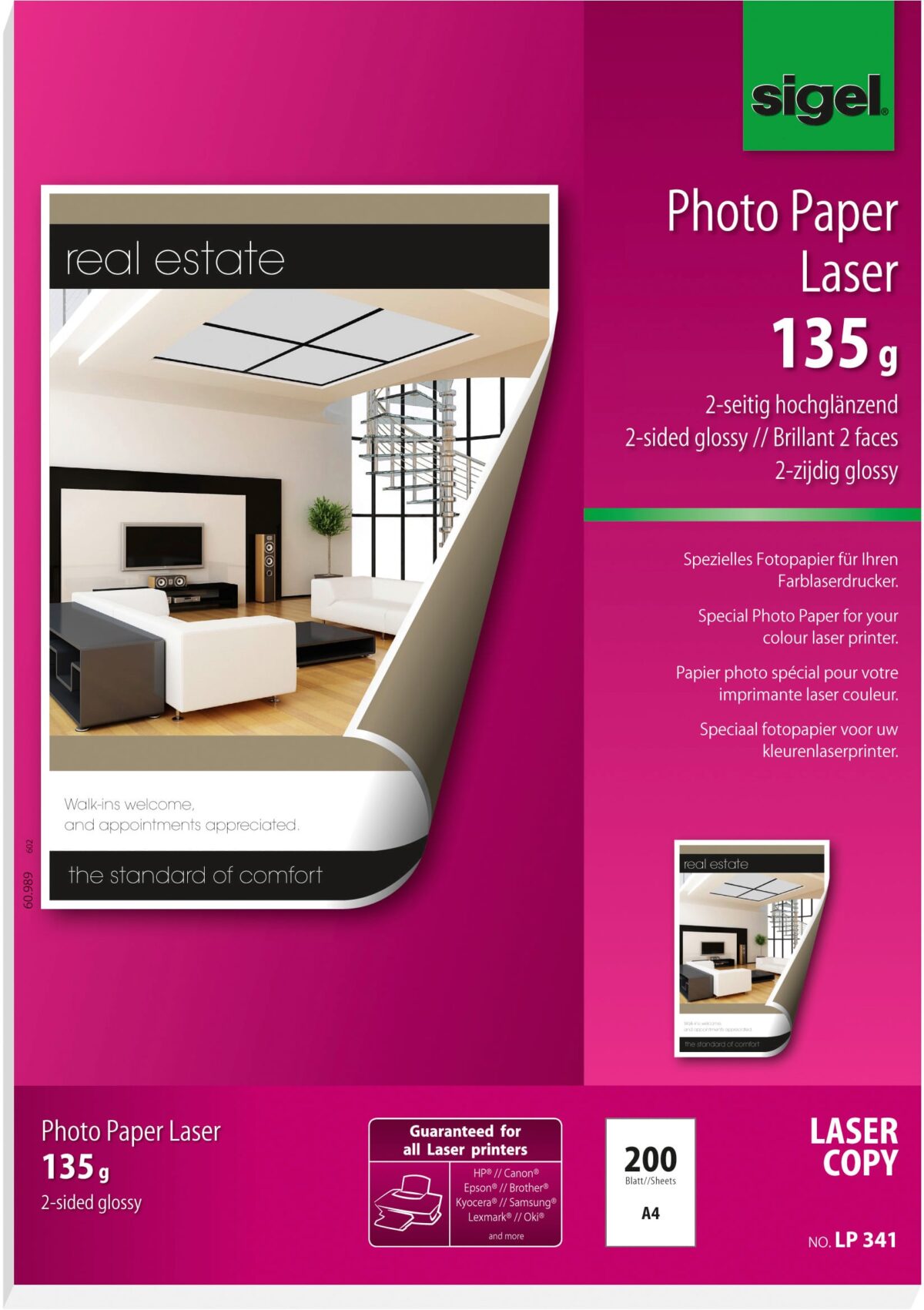 SIGEL Photo Paper Laser A4 LP341 135g glossy doppels.200 Bl. – Hochwertig & günstig bei ShopDeca