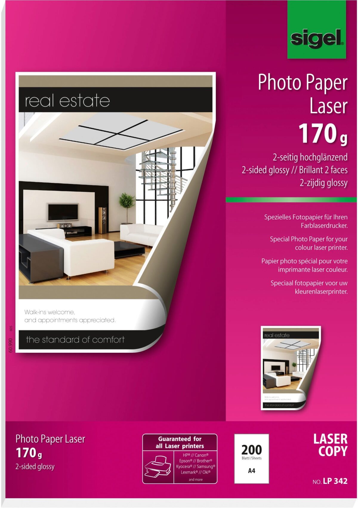 SIGEL Photo Paper Laser A4 LP342 170g glossy doppels.200 Bl. – Hochwertig & günstig bei ShopDeca