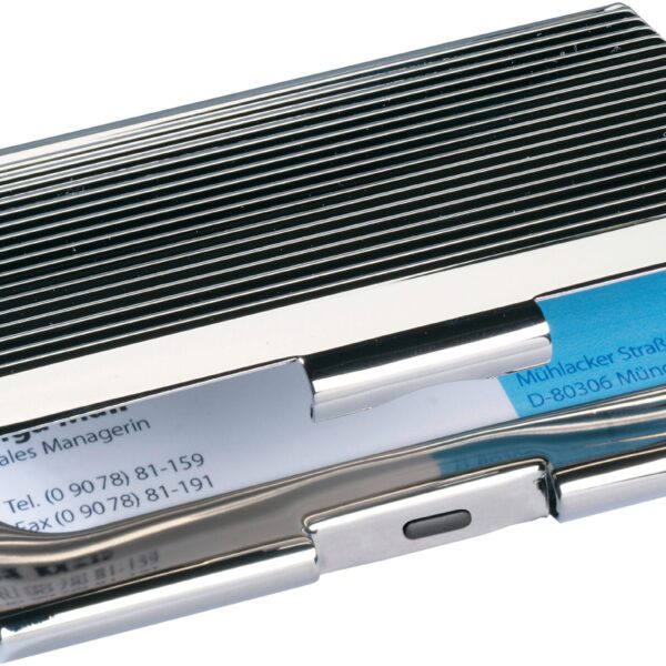 SIGEL Visitenkarten-Etui 62x95mm VZ130 chrom bis 20 Karten