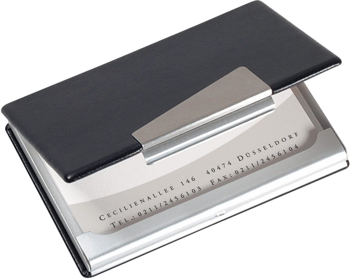 SIGEL Visitenkarten-Etui 62x95mm VZ131 silber/schwarz -20 Karten – Hochwertig & günstig bei ShopDeca