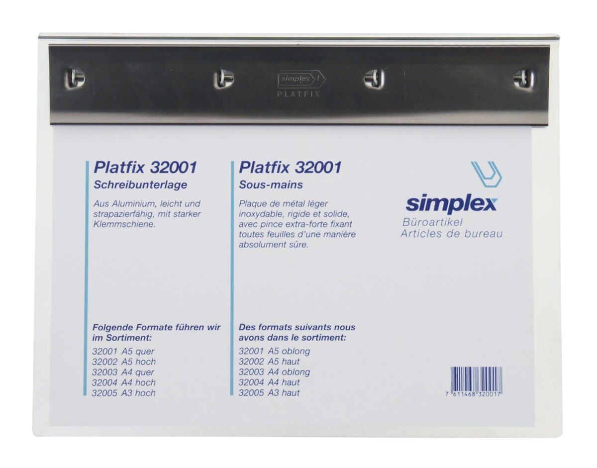 SIMPLEX Schreibplatte Platfix 32001 aluminium, für A5 quer – Hochwertig & günstig bei ShopDeca