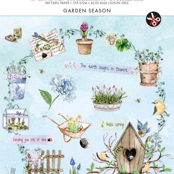 SIZZIX Designblock A4 DCPP143 Garden season 32 Blatt