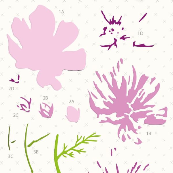 SIZZIX Maske 15x21x0.1cm MASK123 Blume