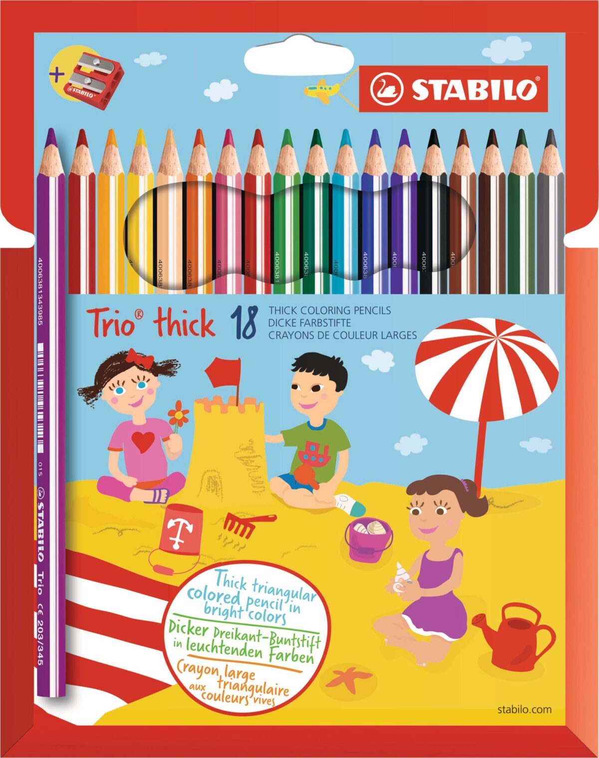 STABILO Trio dick Farbstifte 203/218 Etui, m. Spitzer 18 Stück – Hochwertig & günstig bei ShopDeca