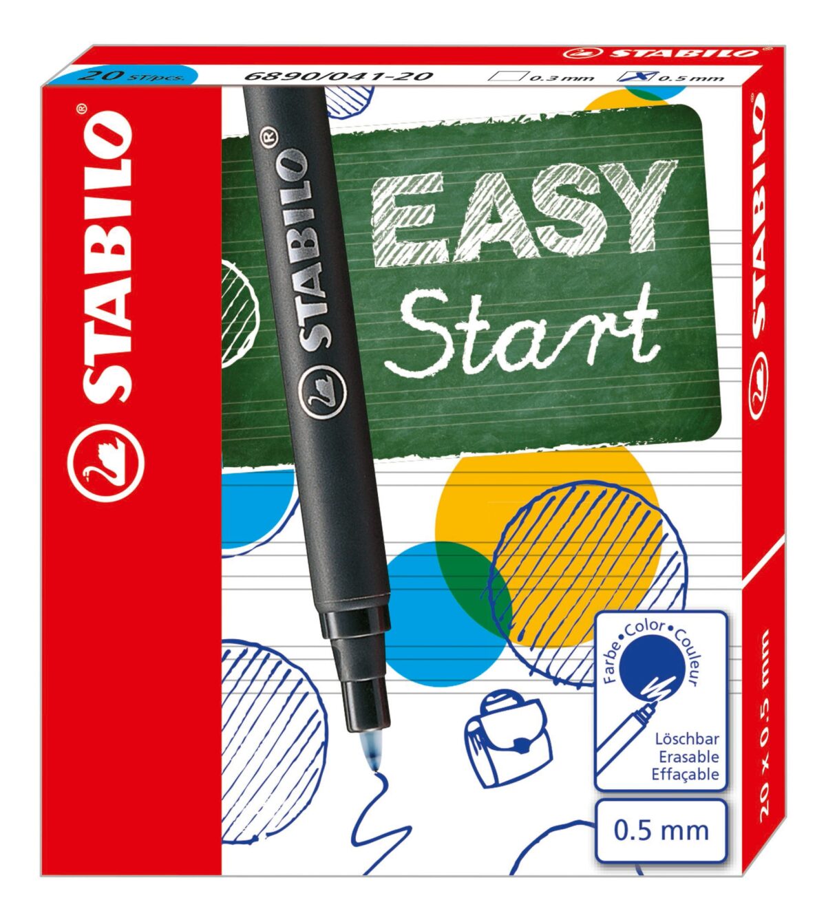 STABILO Tintenpatronen Easy 0,5 mm 6890/041-20 blau 20 Stück – Hochwertig & günstig bei ShopDeca