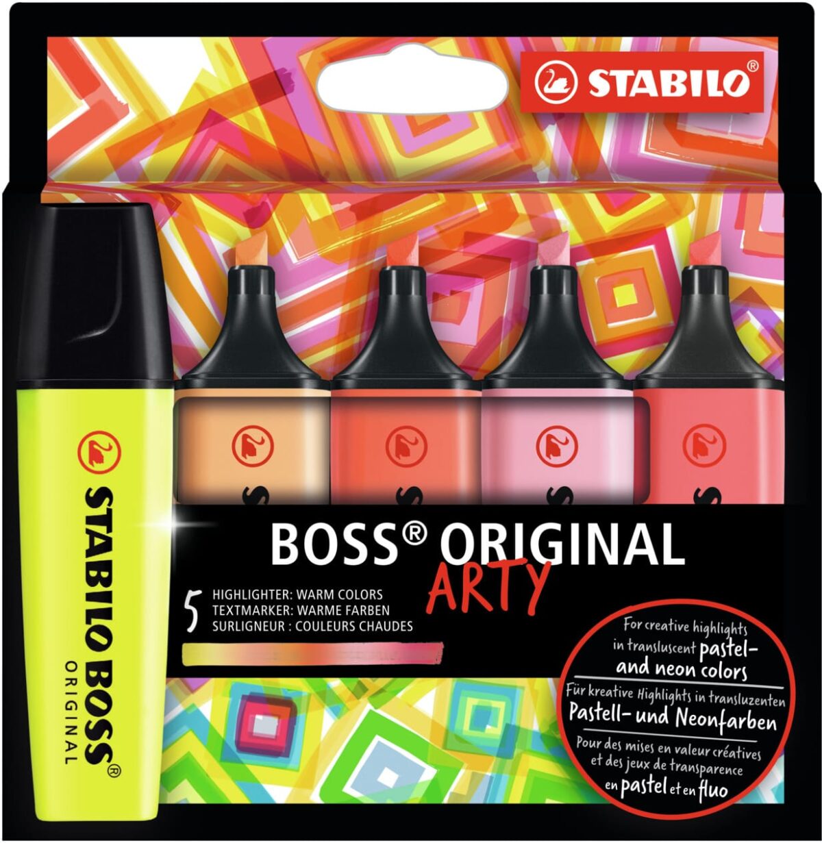 STABILO Textmarker BOSS ARTY 70/5-02-1-20 Warme Farben, Etui 5 Stk. – Hochwertig & günstig bei ShopDeca