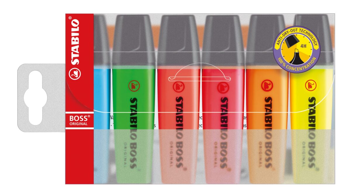 STABILO Textmarker BOSS ORIGINAL 2-5mm 70/6 6-farbig ass. – Hochwertig & günstig bei ShopDeca