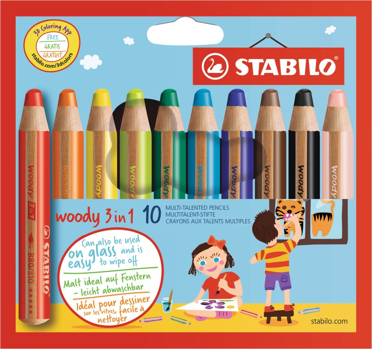 STABILO Farbrstift Woody 880/10 3in1, 10er Etui – Hochwertig & günstig bei ShopDeca