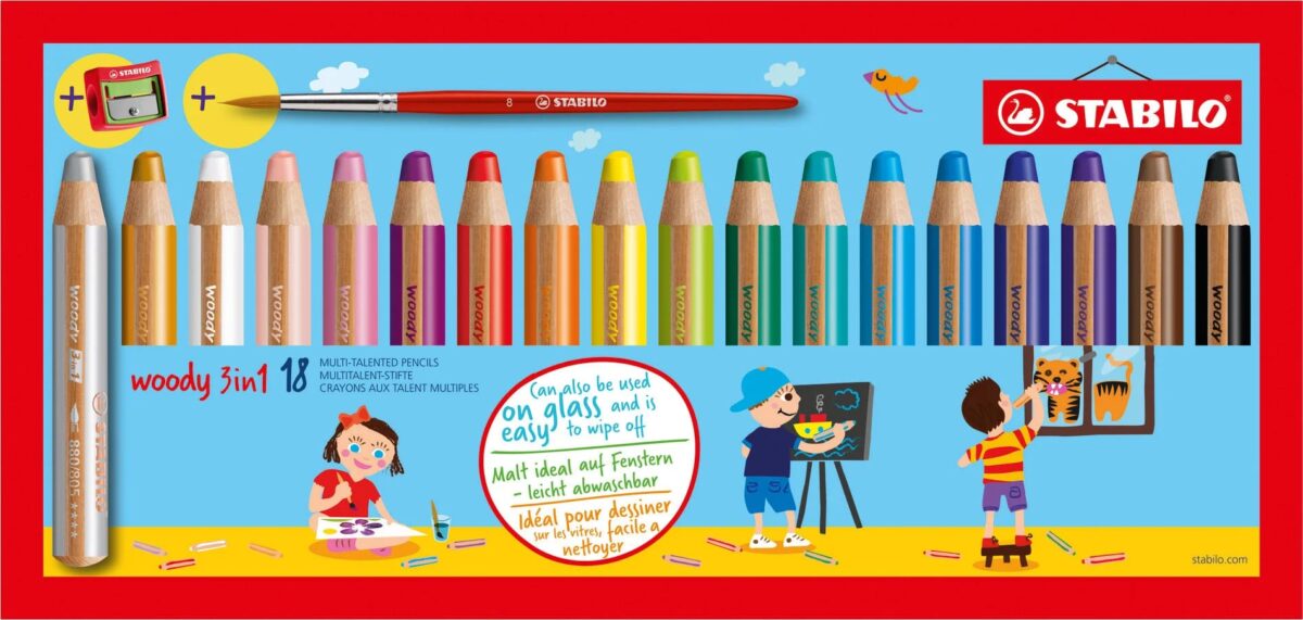STABILO Multitalent-Stift woody 880/18-3 18er Etui mit Pinsel 3-in-1 – Hochwertig & günstig bei ShopDeca