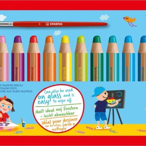 STABILO Multitalent-Stift woody 880/18-3 18er Etui mit Pinsel 3-in-1