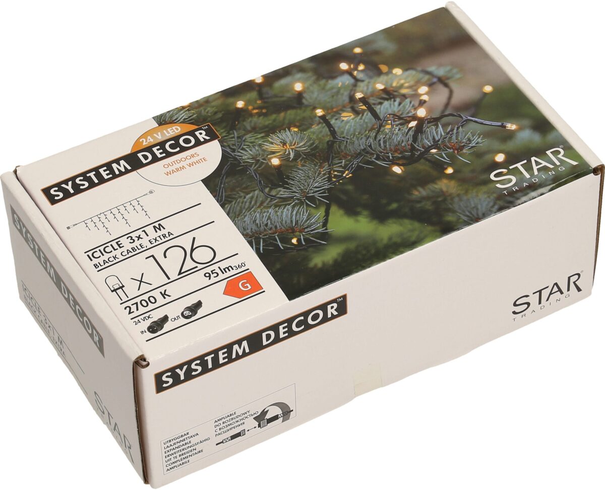 STAR TRADING System Decor Lichterkette 3m 12.495-13 Extra, Icicle, schwarz – Hochwertig & günstig bei ShopDeca