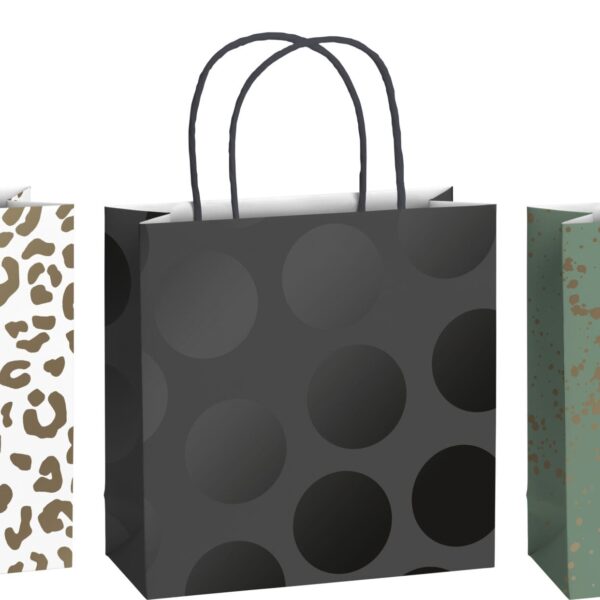 STEWO Geschenktasche Sprenkel 2543579299 dunkelgrün 20x8x20cm