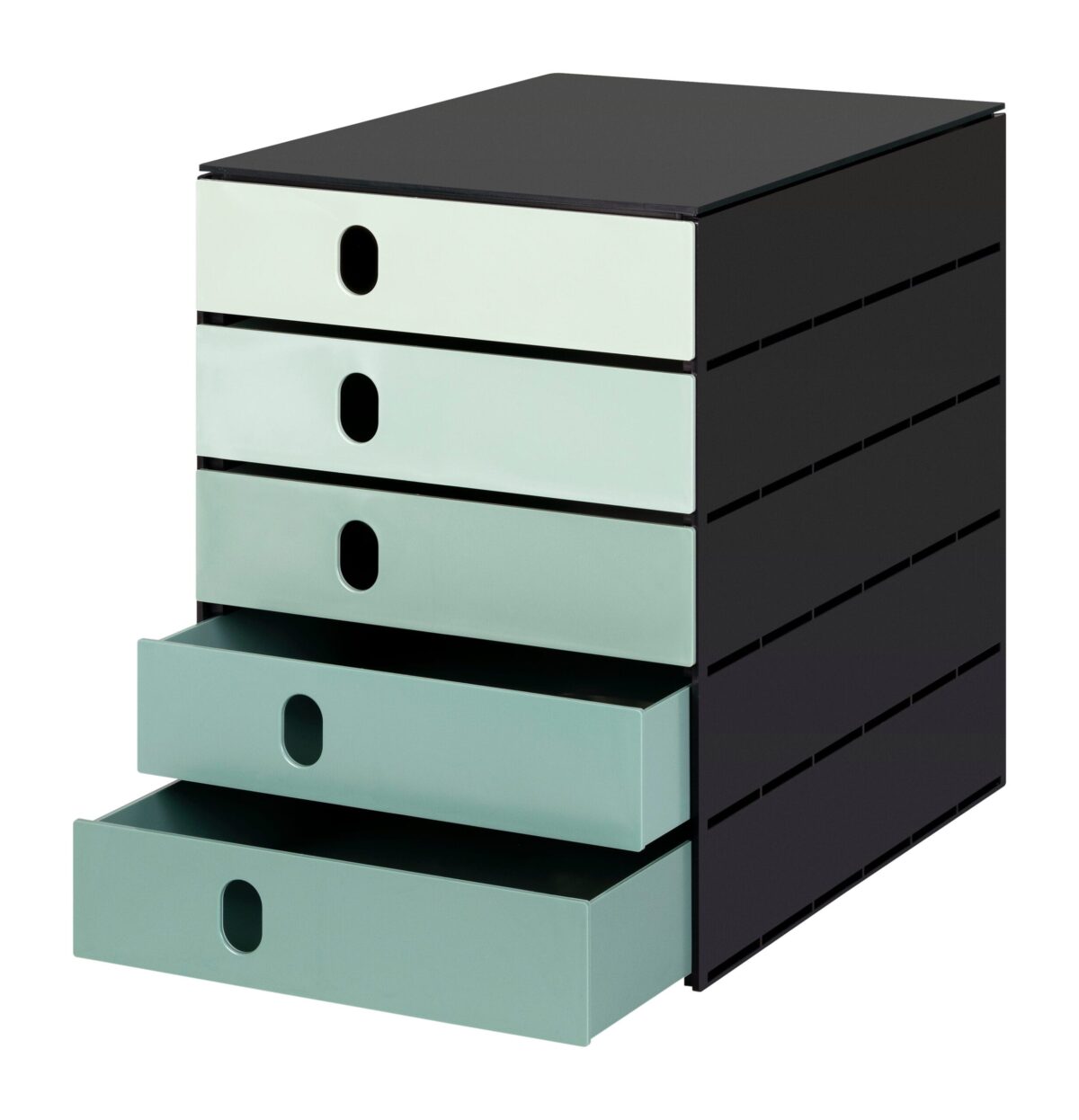 STYRO Systembox styroval 24x33x32cm 14-8000.95 grün/schwarz 5 Schubladen – Hochwertig & günstig bei ShopDeca