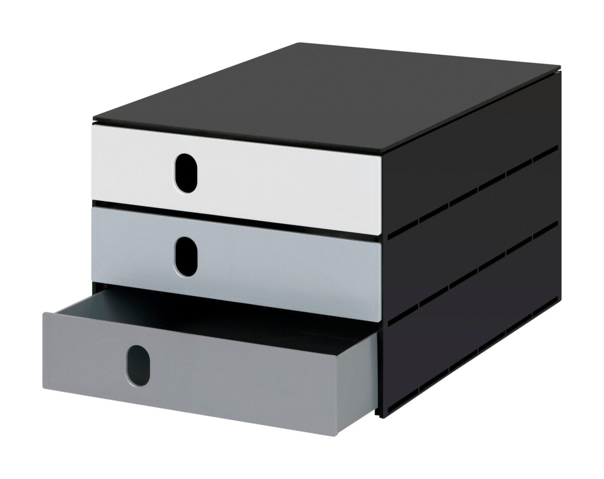 STYRO Systembox styroval 24x33x20cm 14-8050.98 grau/schwarz 3 Schubladen – Hochwertig & günstig bei ShopDeca