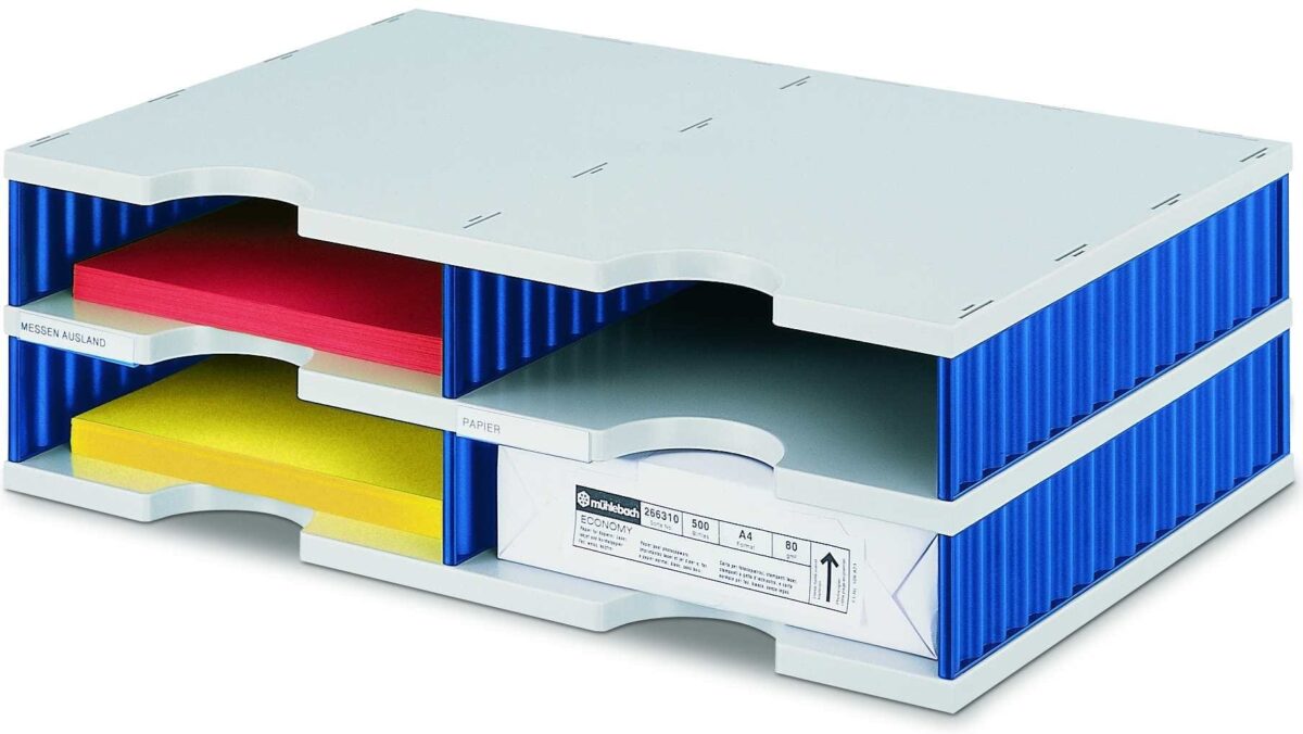 STYRO Ablagesystem Styrodoc 268-0202.38 Duo 4 Fächer blau/grau – Hochwertig & günstig bei ShopDeca