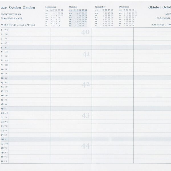 SUCCES Agenda Senior Monatspläne 2025 845219000025 2J 9.5x15cm