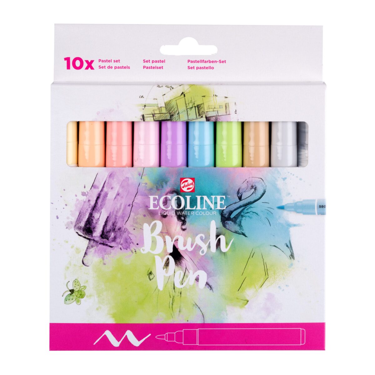 TALENS Ecoline Brush Pen Set 11509811 ass. Pastel 10 Stück – Hochwertig & günstig bei ShopDeca