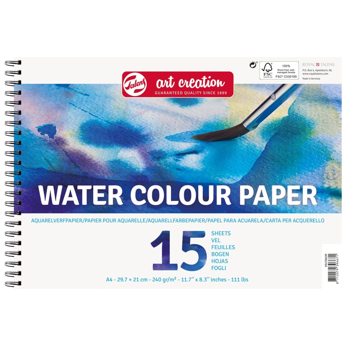 TALENS Aquarellpapier 9317002M A4, 15 Blatt, 250 g/qm – Hochwertig & günstig bei ShopDeca