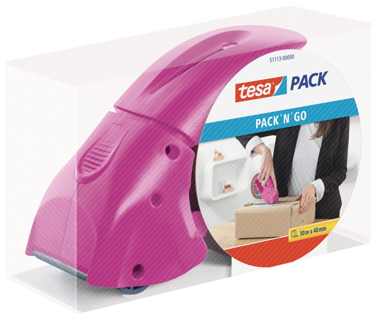 TESA Pack Dispenser 66mx50mm 511130000 Pack'n'go pink – Hochwertig & günstig bei ShopDeca