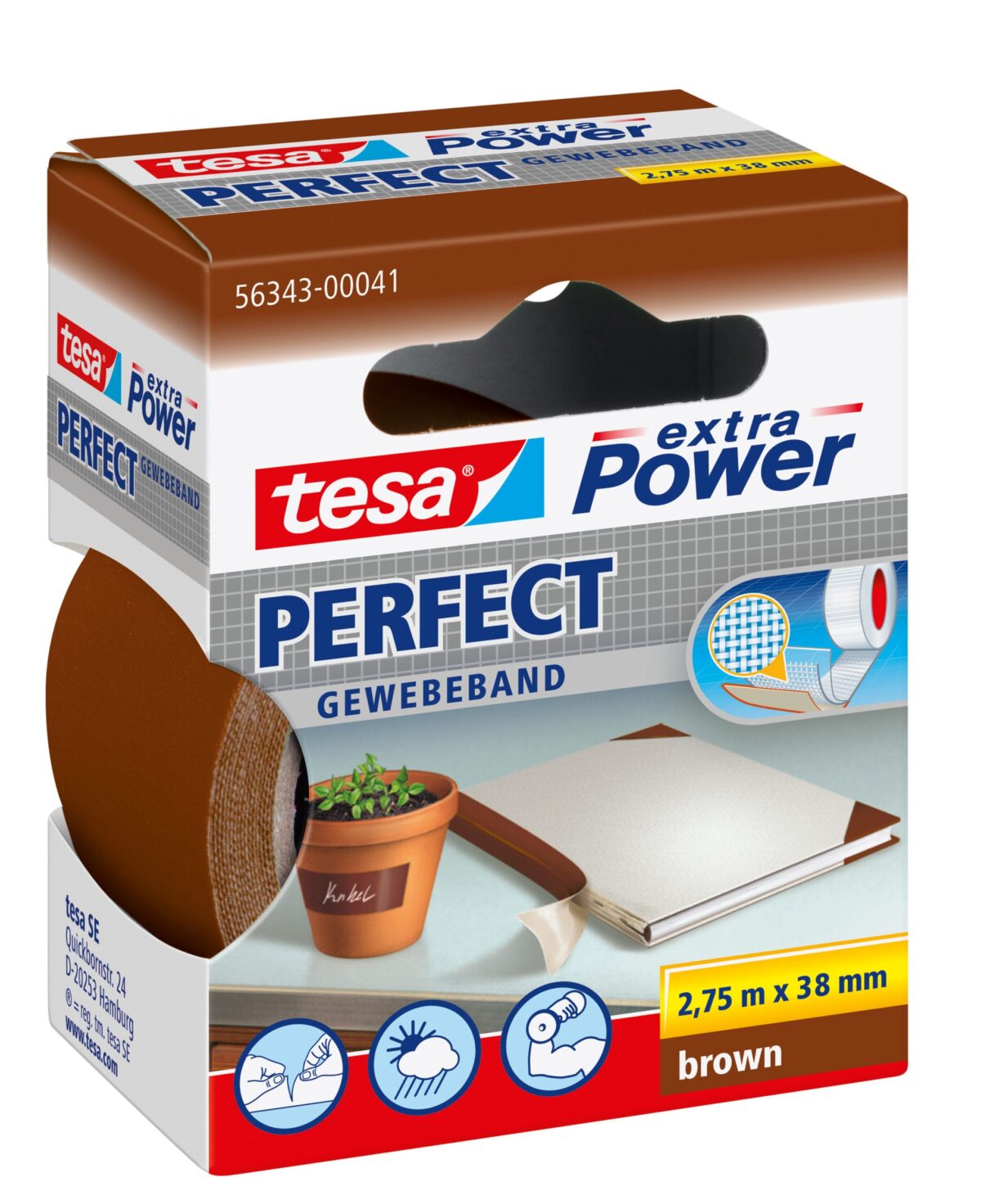 TESA Extra Power Perfect 2.75mx38mm 563430004 Gewebeband. braun – Hochwertig & günstig bei ShopDeca