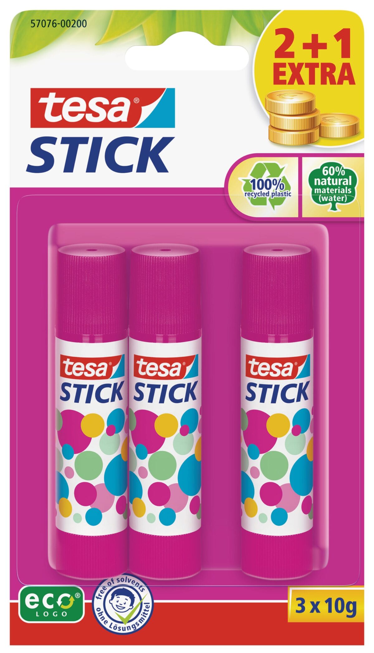 TESA Stick ecoLogo 3x10g 570760020 pink, Blister 3 Stück – Hochwertig & günstig bei ShopDeca
